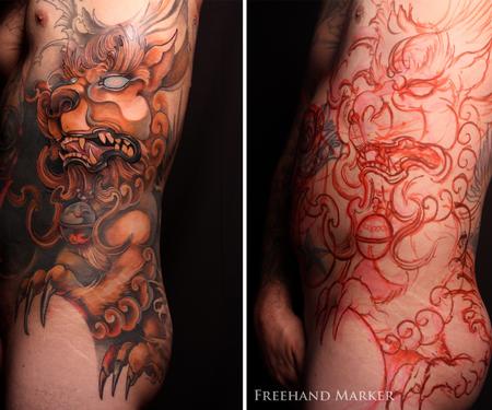 Tattoos - Fu Dog Side Piece - 129730